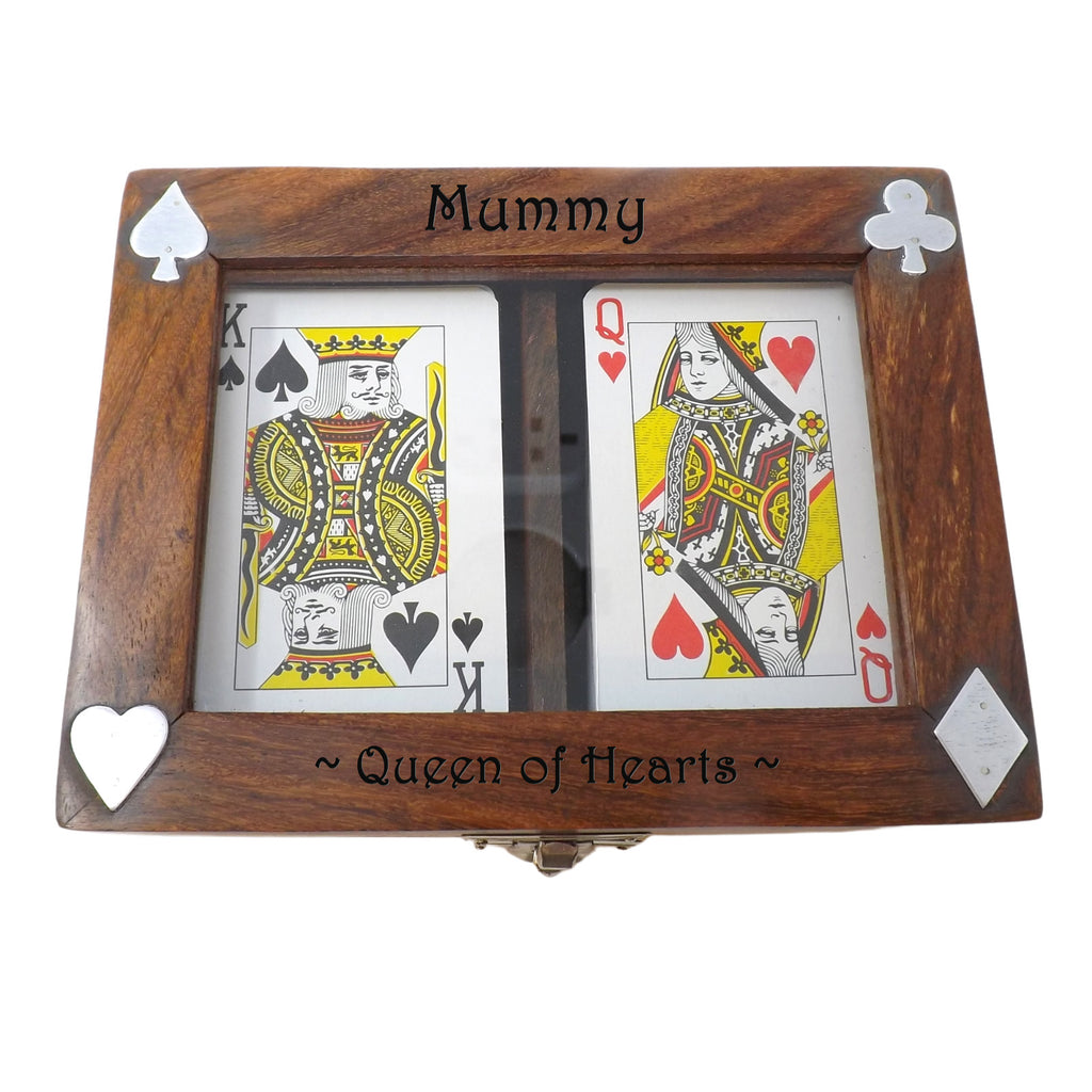 Playing Card Box Personalised for an Ideal Birthday Gift. Includes 2 FREE decks of cards