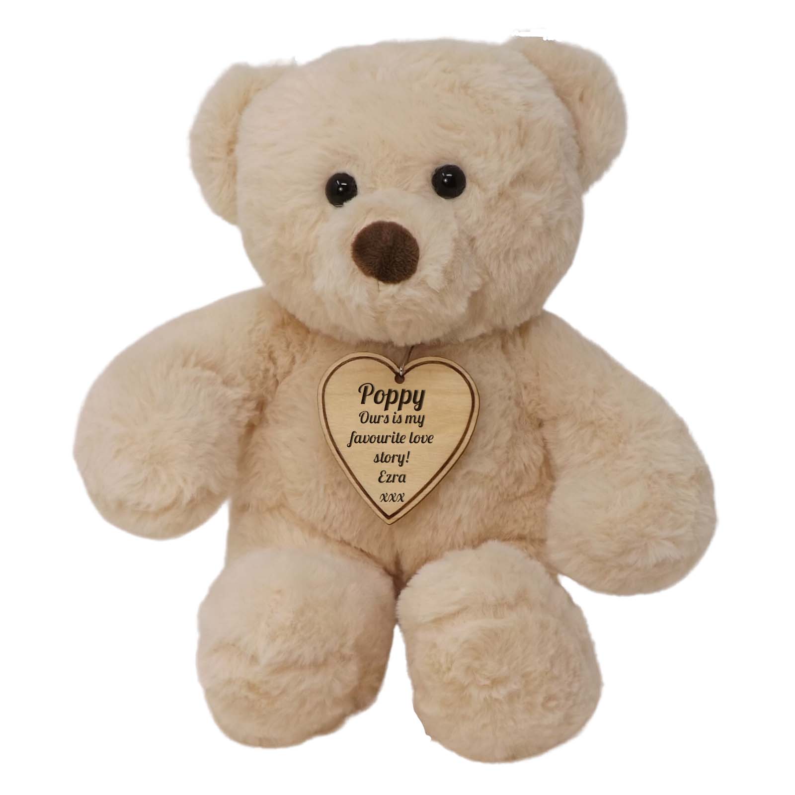 Valentine s Teddy Bear With Personalised Heart Shaped Tag. Includes FR You Name It